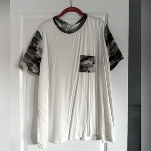 Camo/White Tee